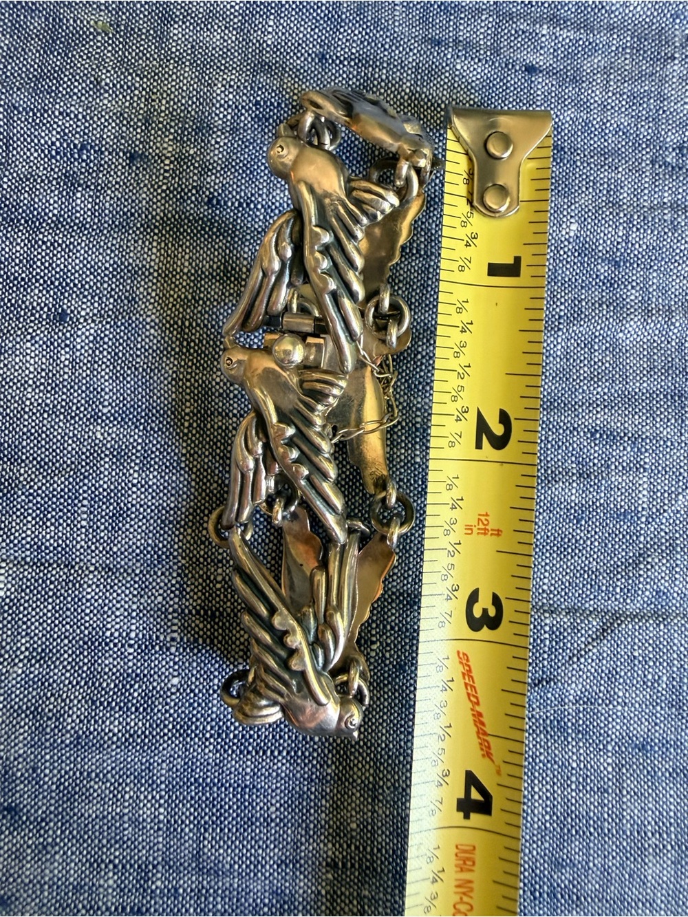 VTG Taxco .950 Doves in Flight Bracelet Melesio Rodriguez Villalba 50g #5622 - Picture 5 of 8